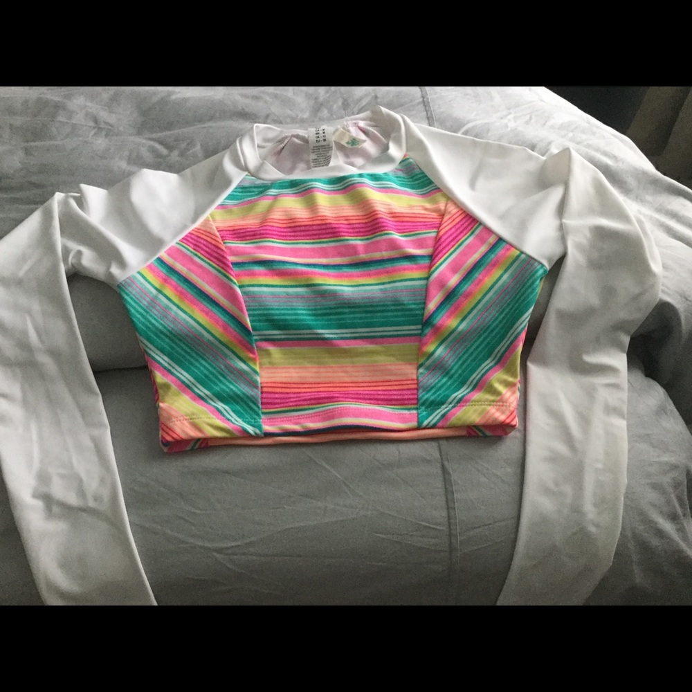 Hobie rash guard crop swim top